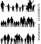 vector silhouette of family. | Shutterstock .eps vector #1110338171