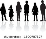 vector silhouette of children... | Shutterstock .eps vector #1500987827