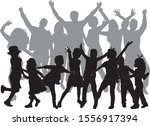 vector silhouette of family.... | Shutterstock .eps vector #1556917394