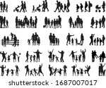 family of silhouettes.... | Shutterstock .eps vector #1687007017