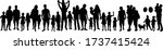 black silhouette of family on... | Shutterstock .eps vector #1737415424