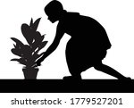 silhouette of a girl with a... | Shutterstock .eps vector #1779527201