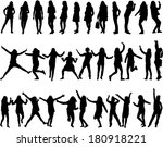 silhouettes of women  | Shutterstock .eps vector #180918221