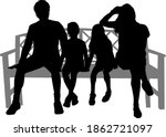 black silhouettes of a family... | Shutterstock . vector #1862721097