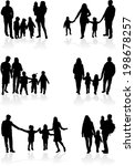 family silhouettes  | Shutterstock .eps vector #198678257