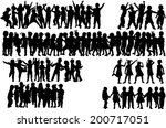 children silhouettes  | Shutterstock .eps vector #200717051