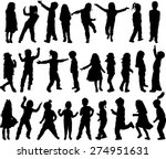 children silhouettes | Shutterstock .eps vector #274951631
