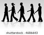 march of people   vectors work | Shutterstock .eps vector #4686643