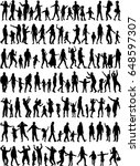 large collection silhouettes of ... | Shutterstock .eps vector #648597307