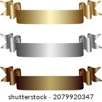 golden  silver and bronze ribbon | Shutterstock .eps vector #2079920347