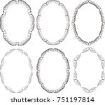 set of silhouettes floral... | Shutterstock .eps vector #751197814