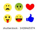 funny flat style emoji emoticon ... | Shutterstock .eps vector #1428465374