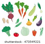 vegetables. set of simple color ... | Shutterstock .eps vector #473549221