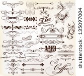 vector set of calligraphic... | Shutterstock .eps vector #135097004