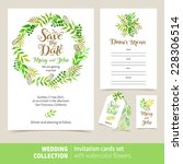 vector set of invitation cards... | Shutterstock .eps vector #228306514
