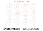 a collection of zodiac glyphs ... | Shutterstock .eps vector #1283100031