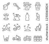 garbage vector line icon set.... | Shutterstock .eps vector #1250060824