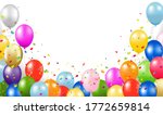 happy birthday card with... | Shutterstock .eps vector #1772659814