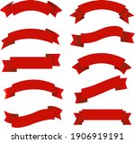 red ribbon big set isolated ... | Shutterstock .eps vector #1906919191