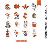celebration easter icons.... | Shutterstock .eps vector #334456877