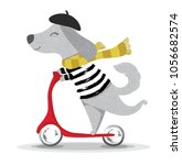 cute dog illustration.cartoon... | Shutterstock .eps vector #1056682574