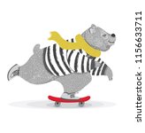 cute bear skateboard vector... | Shutterstock .eps vector #1156633711