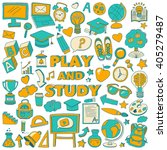 back to school doodle set.... | Shutterstock .eps vector #405279487