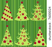 christmas trees. beautiful... | Shutterstock .eps vector #7600024
