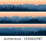 set of horizontal banners hills ... | Shutterstock .eps vector #1530602987