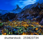 Aerial View On Zermatt Valley...