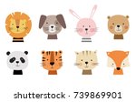 cartoon cute animals for baby... | Shutterstock .eps vector #739869901