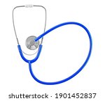 Blue Stethoscope Isolated On A...