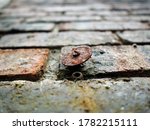 Old Rust Nut On The Brick Wall  ...