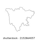 Province Sichuan map vector silhouette illustration isolated on white background, China region map. Xizang map. Sichuan line contour map border shape.