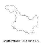 Province Heilongjiang map vector silhouette illustration isolated on white background, China region map. Heilongjiang line contour border shape.