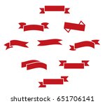 red ribbons icons | Shutterstock .eps vector #651706141
