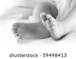 Newborn Feet In Black And White....