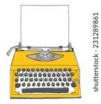Yellow Typewriter Vintage With...