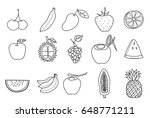 fruit icon set hand drawn... | Shutterstock .eps vector #648771211