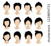 hair  vector hairstyle in puppet | Shutterstock .eps vector #1228854721