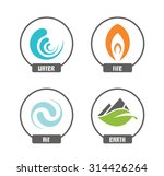 set of 4 vector elements   fire ... | Shutterstock .eps vector #314426264