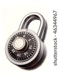 Combination Lock Isolated On...