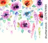 floral background. watercolor... | Shutterstock .eps vector #227974984