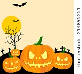 halloween background with jack... | Shutterstock .eps vector #214895251