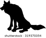 sitting wolf silhouette | Shutterstock .eps vector #319370354