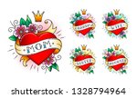 set of classic tattoo heart... | Shutterstock .eps vector #1328794964