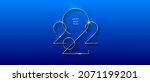 golden 2022 new year logo.... | Shutterstock .eps vector #2071199201