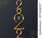 golden 2022 new year logo.... | Shutterstock .eps vector #2071206947