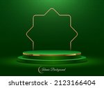 green podium for premium... | Shutterstock .eps vector #2123166404