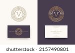 luxury logo with monogram and... | Shutterstock .eps vector #2157490801